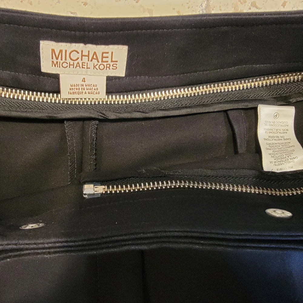 Michael Michael‎ Kors Black Zipper Waist Pants Women's Size 4